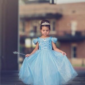 Sparkling Blue Fairy Tale Dress for Kids